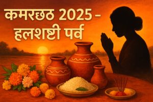 image showing Kamarchhath festival image with flower and other ritual things 
