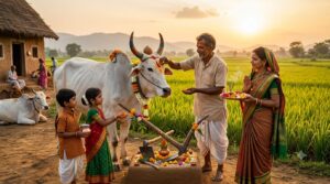 Hareli Tihar 2026: हरेली तिहार कब और कैसे मनाया जाता है? पूरी जानकारी! 2 Chhattisgarh Hareli Tihar 2026 with decorated bulls, farming tools worship, rural village festival, farmers performing traditional puja, 12 August 2026 YouTube thumbnail.