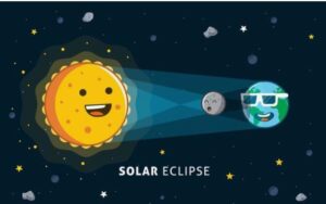 2 अगस्त 2027: जब दिन में छा जाएगा अंधेरा – 6 मिनट तक काली रात!, showing solar eclips