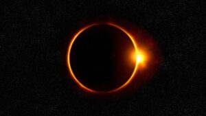 Image showing Solar Eclipse in the outer space  